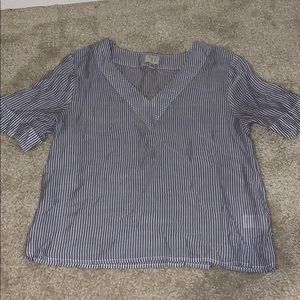 Blue stripped crop top